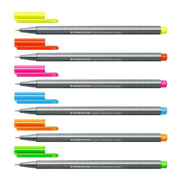 Encontraproduto.com.br - Caneta Triplus Fineliner 0,3 mm Estojo com 06 Cores My Neon Staedtler