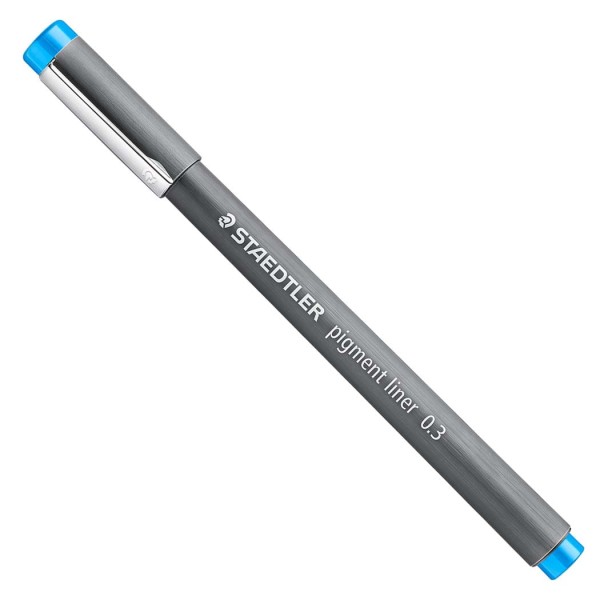Encontraproduto.com.br - Caneta Nankin Pigment Liner Azul Claro Descartável Staedtler Avulso