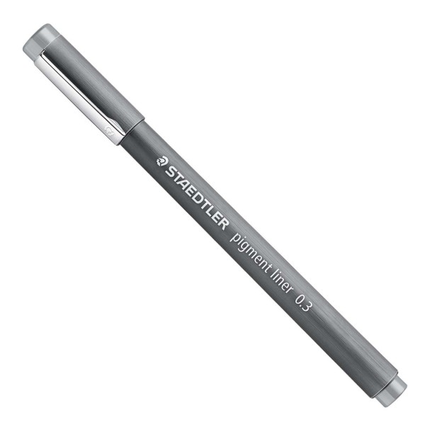 Encontraproduto.com.br - Caneta Nankin Pigment Liner Cinza Descartável Staedtler Avulso