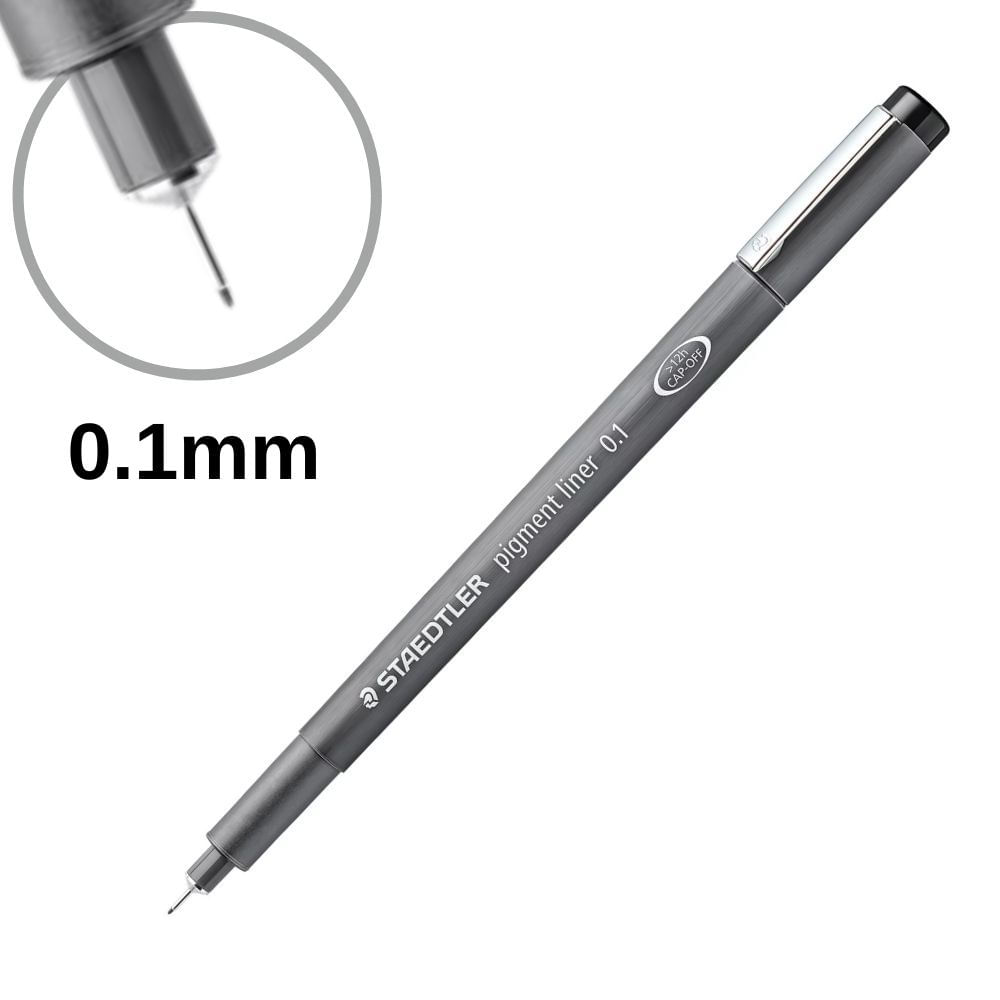 Caneta Hidrográfica Preta Pigment Liner 308 0.1mm Staedtler