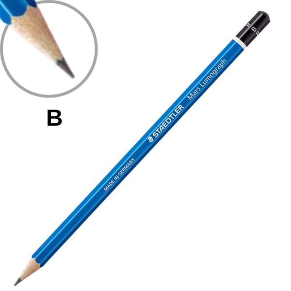 Lápis Grafite Técnico Premium de Desenho Mars Lumograph 100 B Staedtler