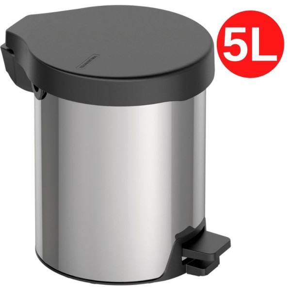 Lixeira Inox 5 Litros Redonda com Pedal Tramontina New com Acabamento Polido
