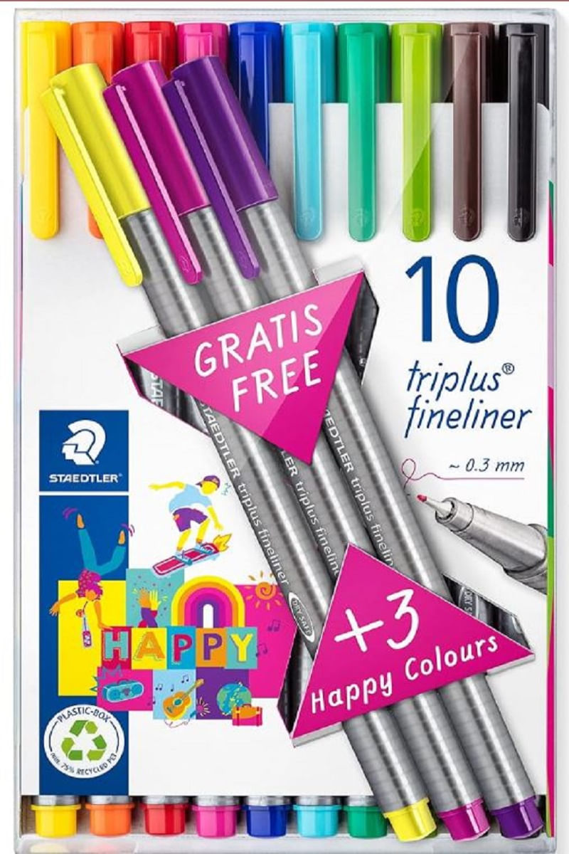 Encontraproduto.com.br - Caneta FINELINER 0.3mm Kit com 13 CORES - STAEDTLER