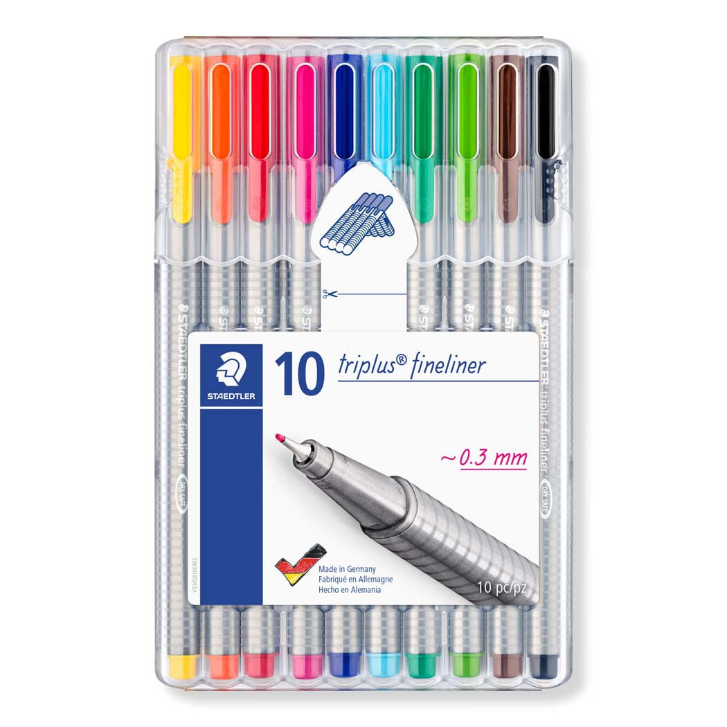 Encontraproduto.com.br - Caneta Triplus Fineliner 0,3 mm Estojo com 10 Cores Staedtler