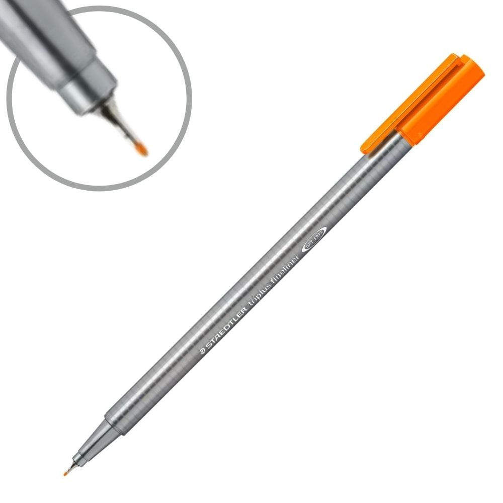 Encontraproduto.com.br - Caneta Triplus Fineliner 334 0.3mm em Formato Triangular cor Laranja Staedtler