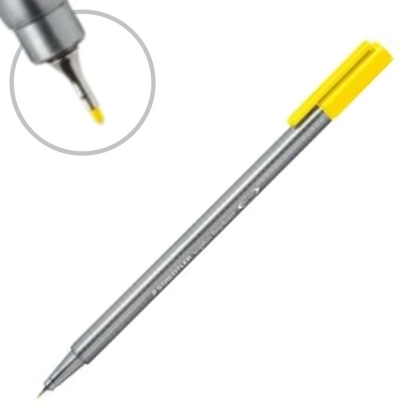 Encontraproduto.com.br - Caneta Triplus Fineliner 334 0.3mm em Formato Triangular cor Amarelo Staedtler