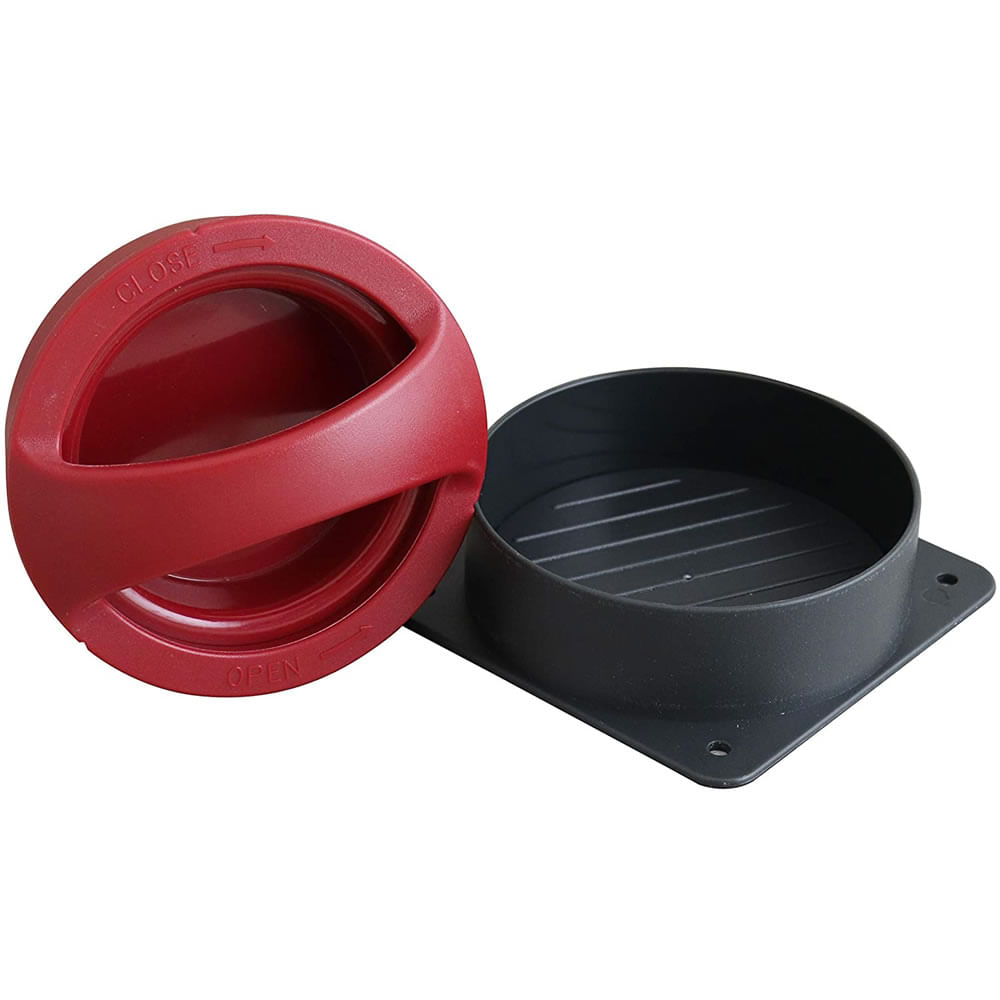 Encontraproduto.com.br - Forma Para Hambúrguer Vermelho Cinza Fackelmann