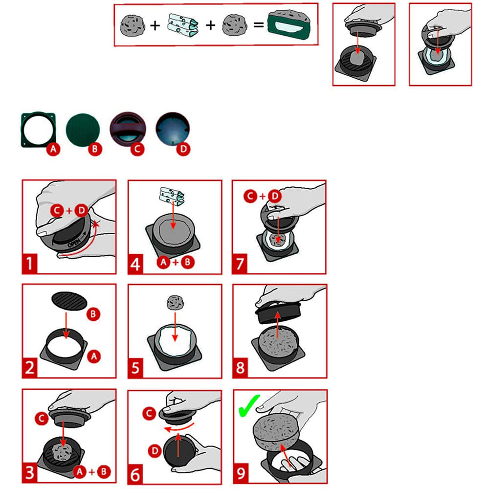 Encontraproduto.com.br - Forma Para Hambúrguer Vermelho Cinza Fackelmann