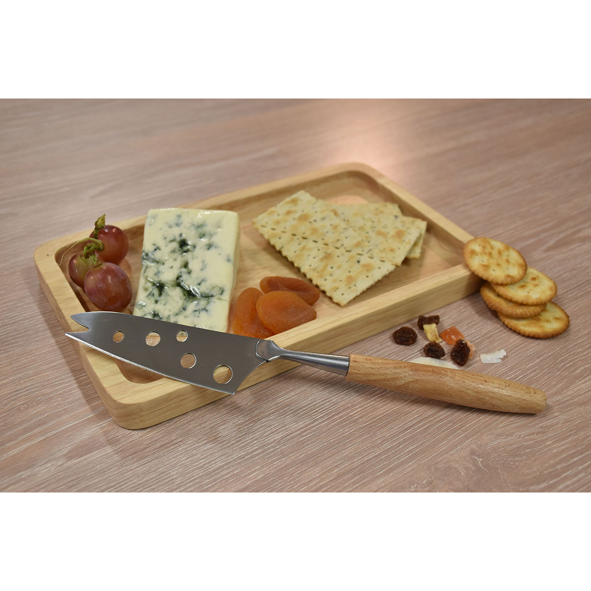 Encontraproduto.com.br - Faca para Queijo em Aço Inox Madeira Prata Marrom Fackelmann