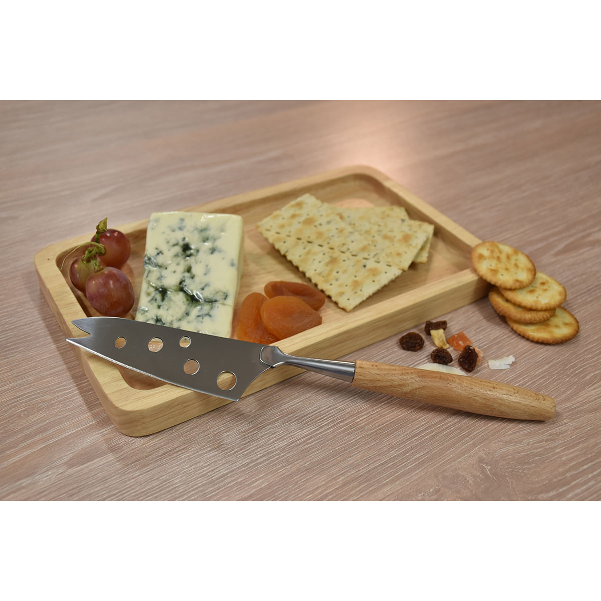 Encontraproduto.com.br - Faca para Queijo em Aço Inox Madeira Prata Marrom Fackelmann