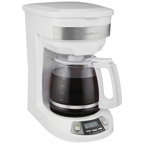 Cafeteira Elétrica Programável 2.8L com Painel Digital, Branca, 110v, HAMILTON BEACH 46294, Branco