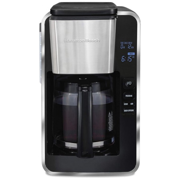 Encontraproduto.com.br - Cafeteira Elétrica Programável 2.8L com Tela LCD e Painel de Controle, 110v, HAMILTON BEACH 46321, Preto