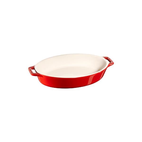 Travessa oval em cerâmica Staub 17cm cereja