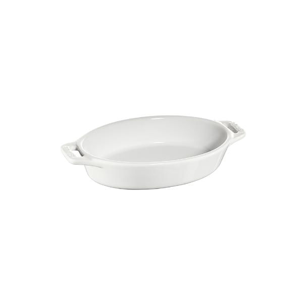Travessa oval em cerâmica Staub 17cm branca