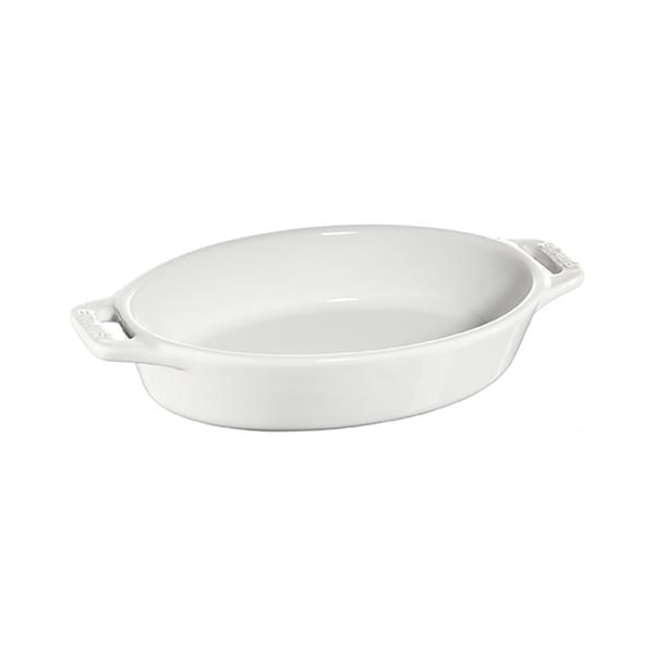 Travessa oval em cerâmica Staub 37cm branca