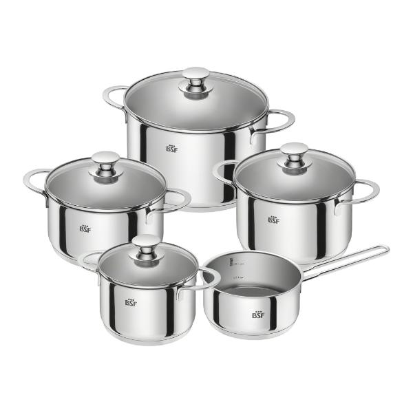Jogo de panelas em aço inox  BSF Zwilling Hi Biarritz 5 peças