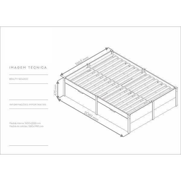 Encontraproduto.com.br - Cama Queen 4 Gavetas Madeira Maciça Beauty Espresso Móveis Amendoa