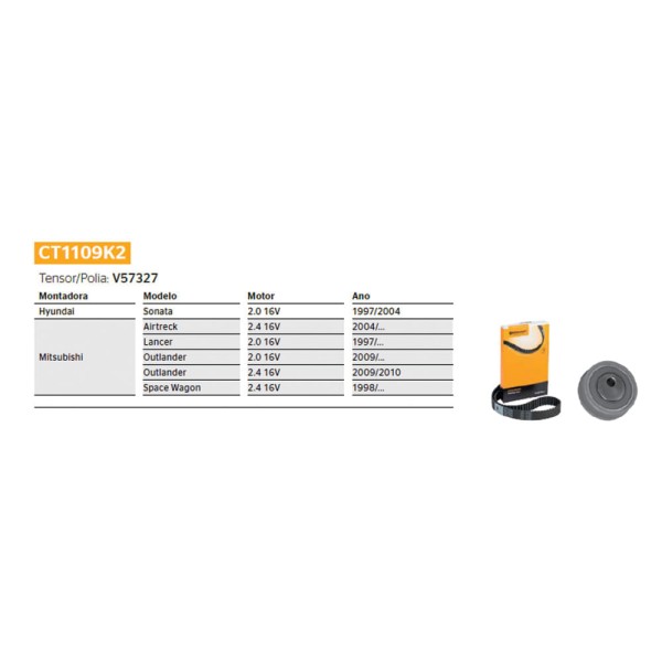 Encontraproduto.com.br - 60694 CORREIA COMANDO / CORREIA COMANDO SONATA / (KIT C/TENSIONADOR) (EIXO BALANCEADOR) CONTITECH