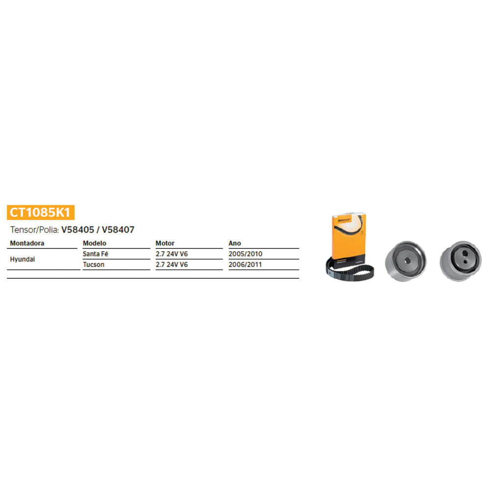 Encontraproduto.com.br - Correia Dentada + Tensor SANTA FÉ 2005/2010 - 26874 - CT1085K1