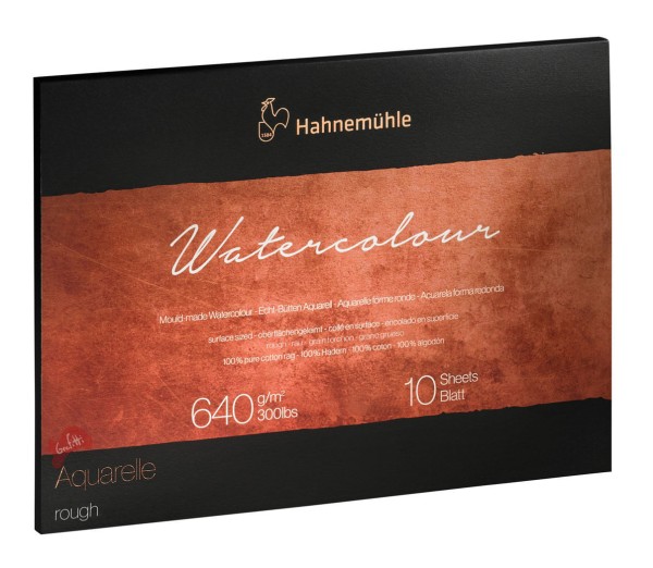 Bloco Aquarela The Collection 640 g/m² Satine 36 x 48 cm com 10 Folhas Hahnemuhle