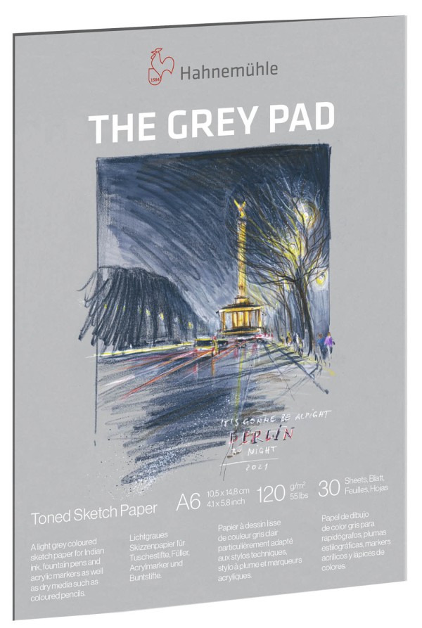 Bloco Desenho The Grey 120 g/m² A-6 com 30 Folhas Hahnemuhle