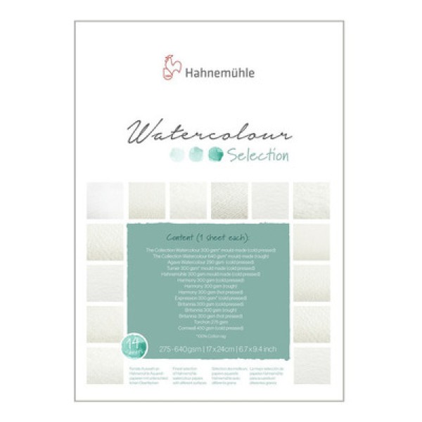 Bloco Aquarela Watercolour Selection 17X24 com 14 Folhas Hahnemuhle