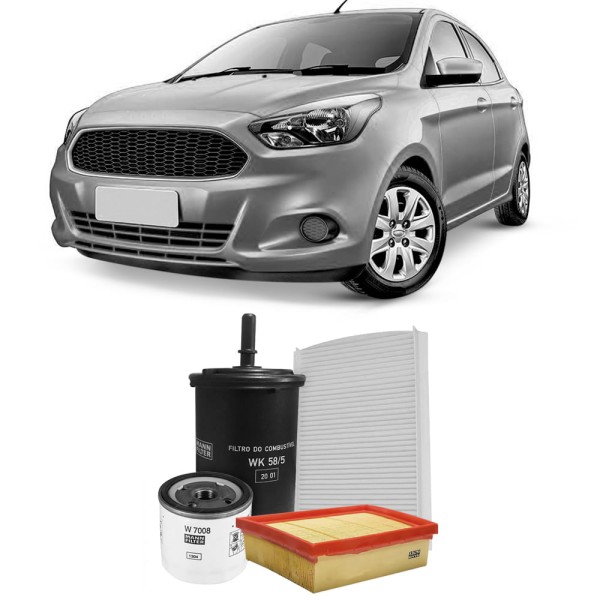 Encontraproduto.com.br - Kit Filtro Ford Ka 1.0 12V 1.5 16V 2014 a 2019 MANN-FILTER SP 11062-4
