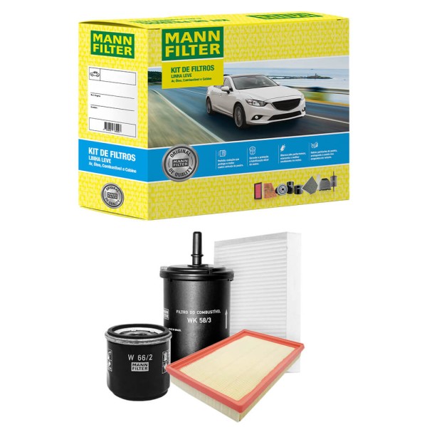 Encontraproduto.com.br - Kit Filtro Renault Kwid 1.0 12V SCe 2018 a 2020 MANN-FILTER SP11065-4