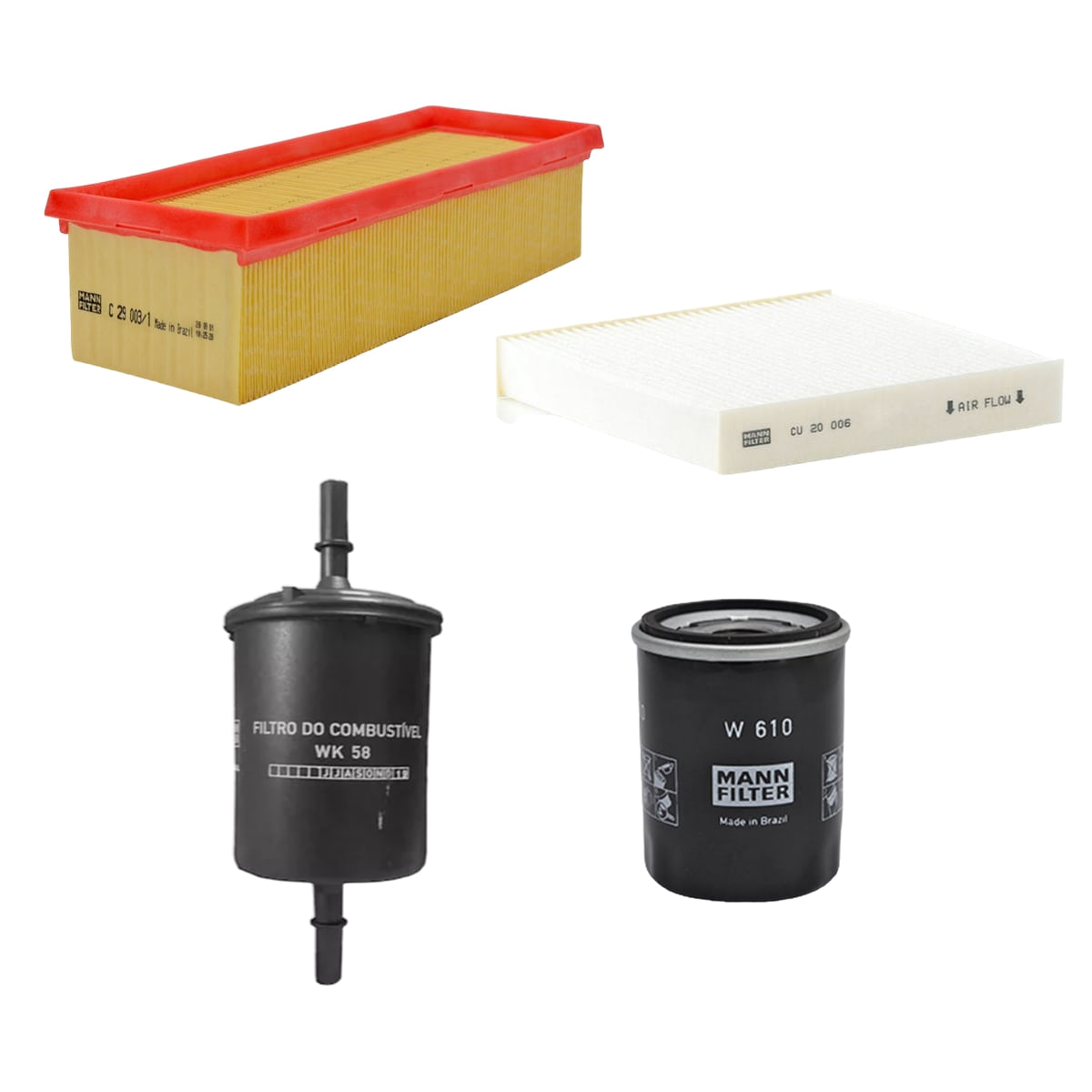 Encontraproduto.com.br - Kit de Filtros Mann Filter Mobi 1.0 8V Flex| Strada 1.4 8V Flex|Fiorino 1.4 8V Flex|Uno 1.0/1.4 8V Flex|Palio 1.4 8V Flex