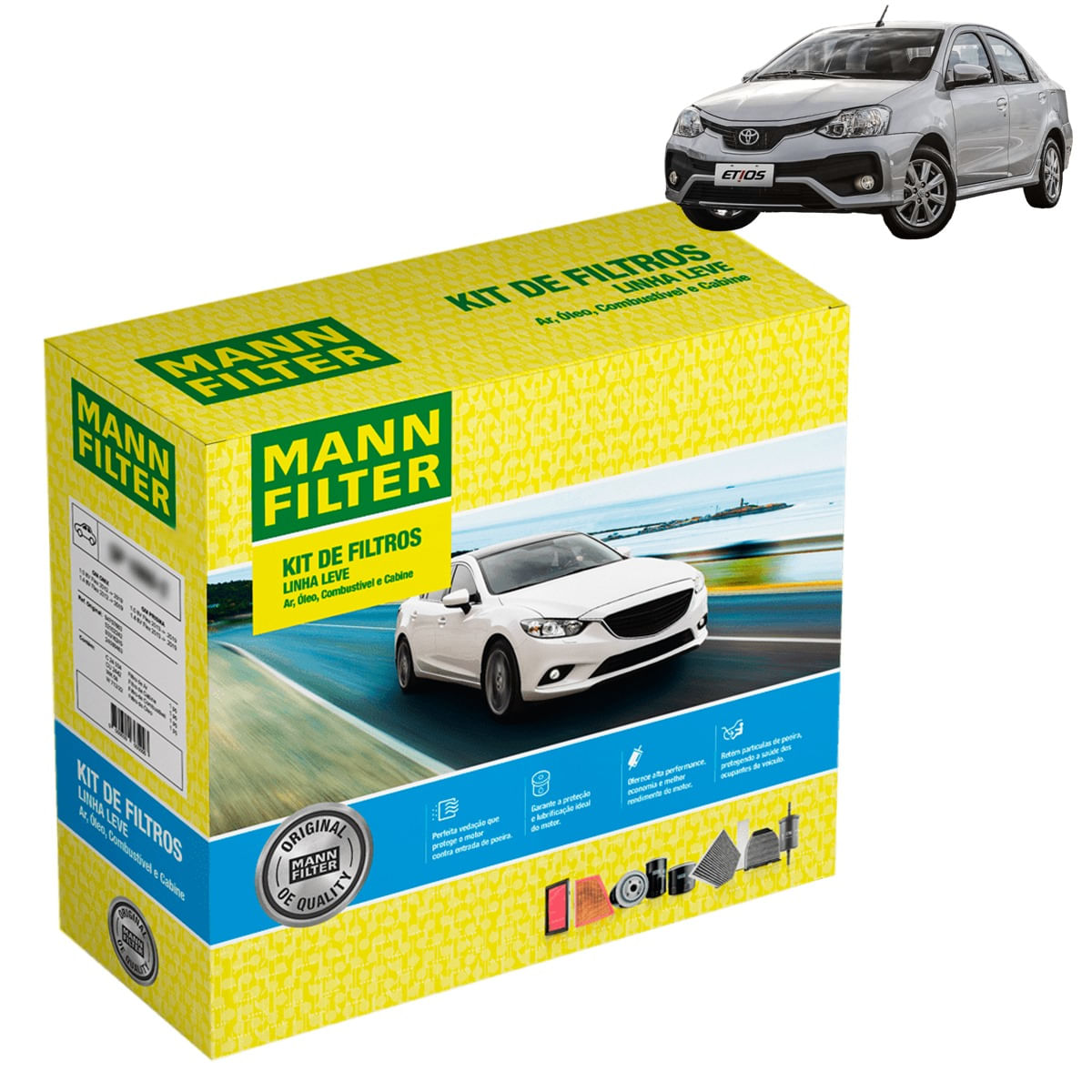 Encontraproduto.com.br - Kit de Filtros Mann Filter Etios 1.5 16V Flex 2016 em diante