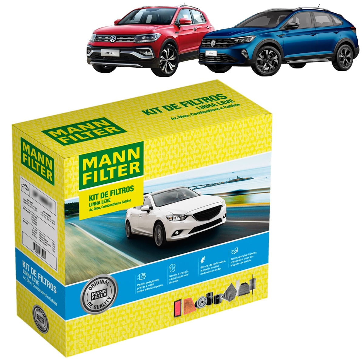 Encontraproduto.com.br - Kit de Filtros Mann Filter Nivus 1.0 12V Flex 2020 em diante|T-Cross 1.0 12V Flex 2019 em diante