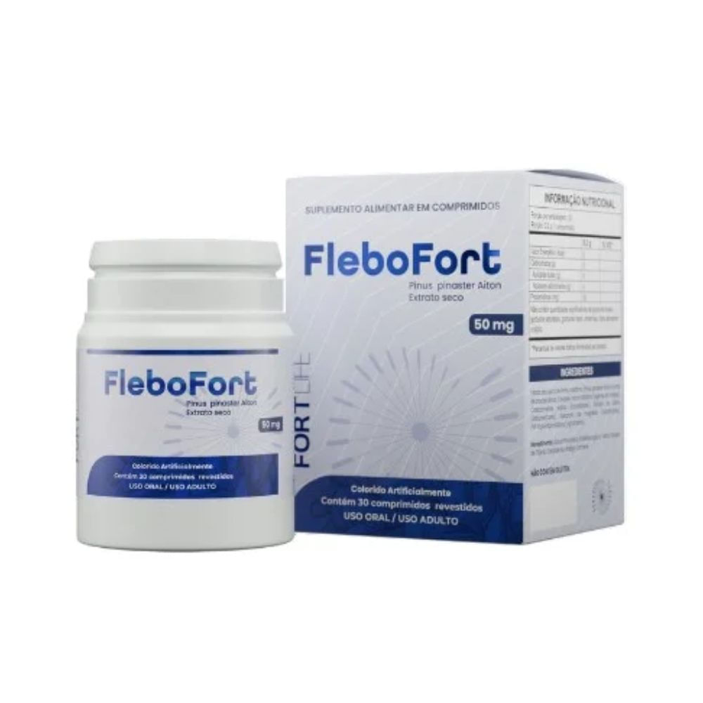 Encontraproduto.com.br - Suplemento Alimentar FleboFort com 30 Comprimidos FortLife