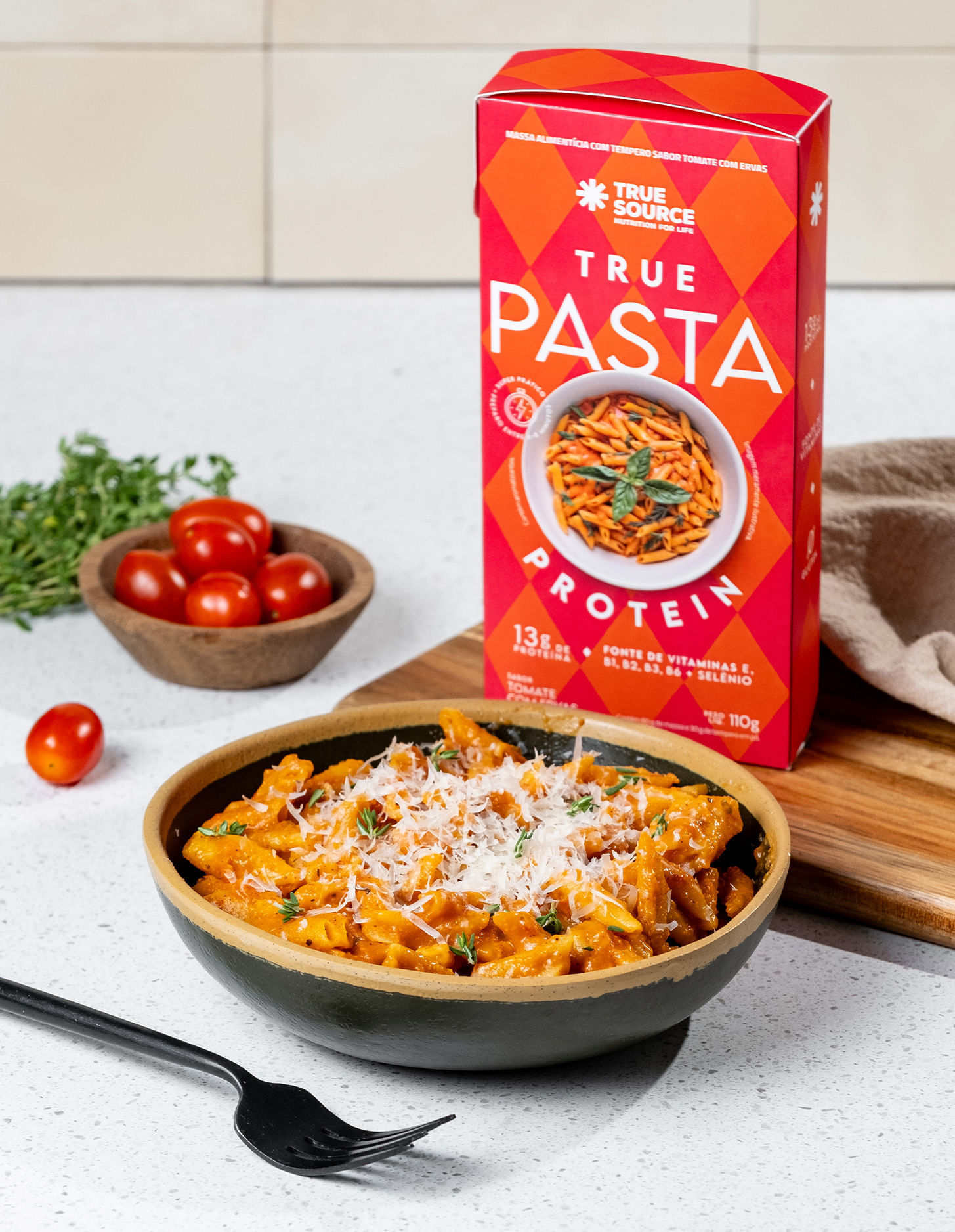 Encontraproduto.com.br - True Pasta Protein Tomate com Ervas 110g True Source
