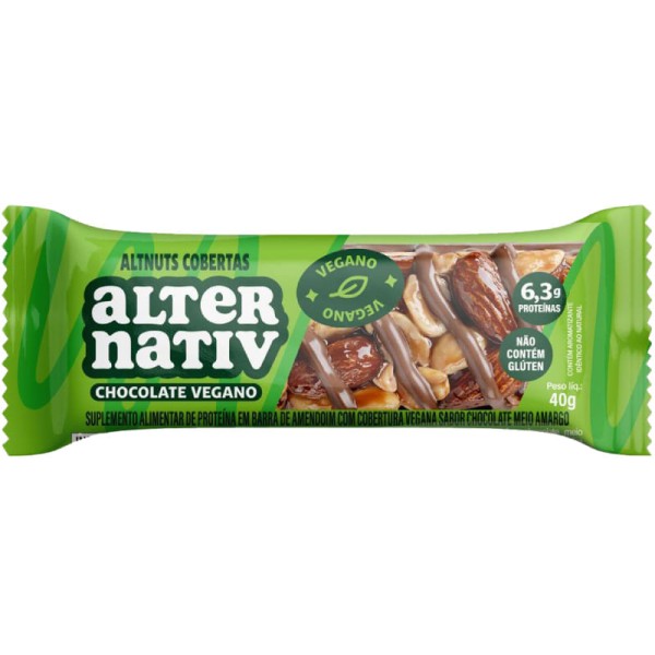Encontraproduto.com.br - Barra de Nuts Chocolate Vegano Altnuts 40g Alternativ
