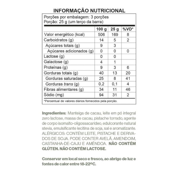 Encontraproduto.com.br - Chocolate Branco Luckau com Pistache 75g