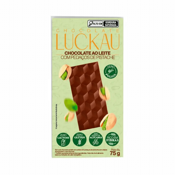 Encontraproduto.com.br - Chocolate Luckau Ao Leite com Pistache 75g