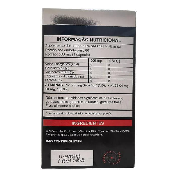 Encontraproduto.com.br - Carvão Ativado + Piridoxina Carvofort - 60 Cápsulas - FortLife
