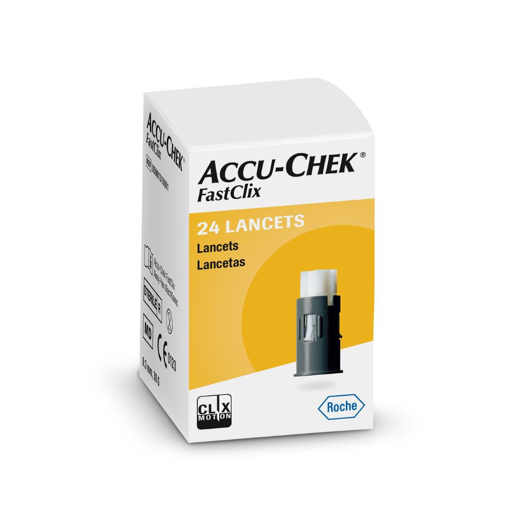 Encontraproduto.com.br - Lacetas Accu-Chek Fastclix 24 unidades