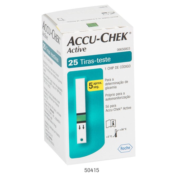 Encontraproduto.com.br - Tiras Accu-Chek Active Roche 25 Unidades