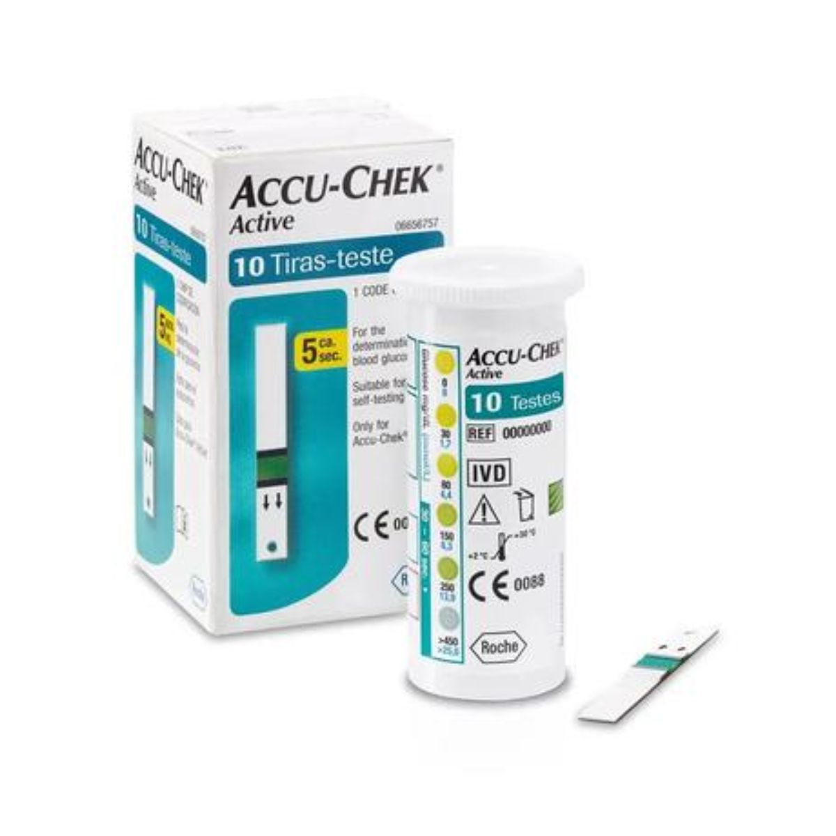 Encontraproduto.com.br - Tiras Reagentes Accu-Chek Active Roche - 10 tiras
