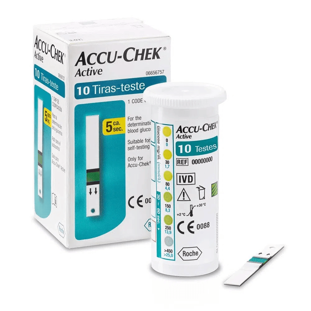 Encontraproduto.com.br - Tiras Reagentes Accu-Chek Active Roche - 10 tiras