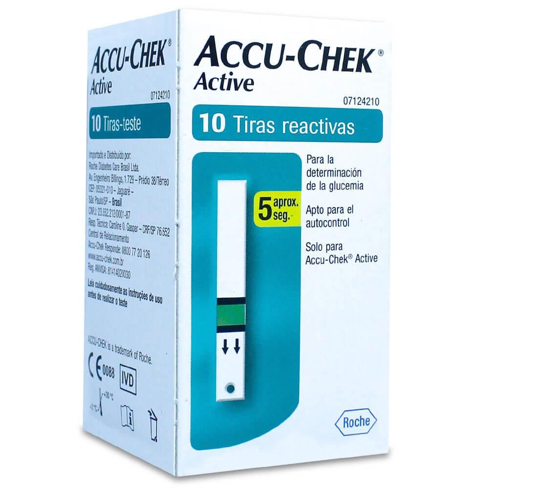Encontraproduto.com.br - Tiras Reagentes Accu-Chek Active Roche - 10 tiras
