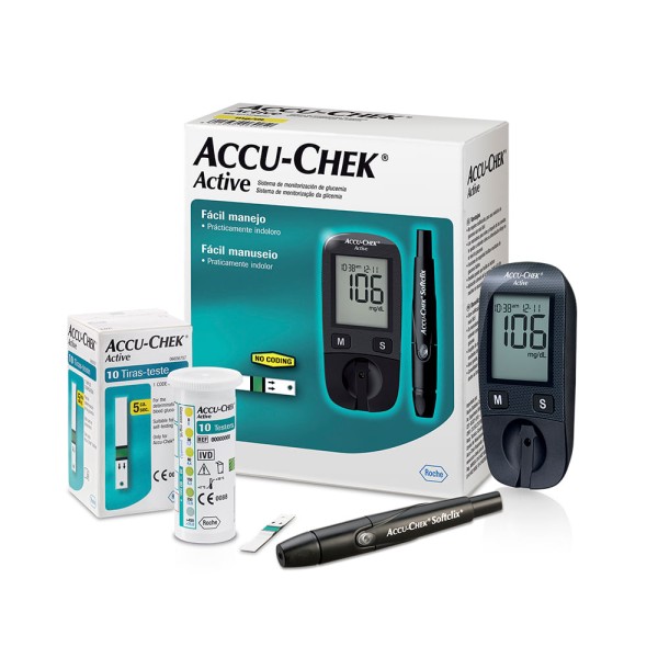 Encontraproduto.com.br - Kit Medidor de Glicose Accu-Chek Active Roche