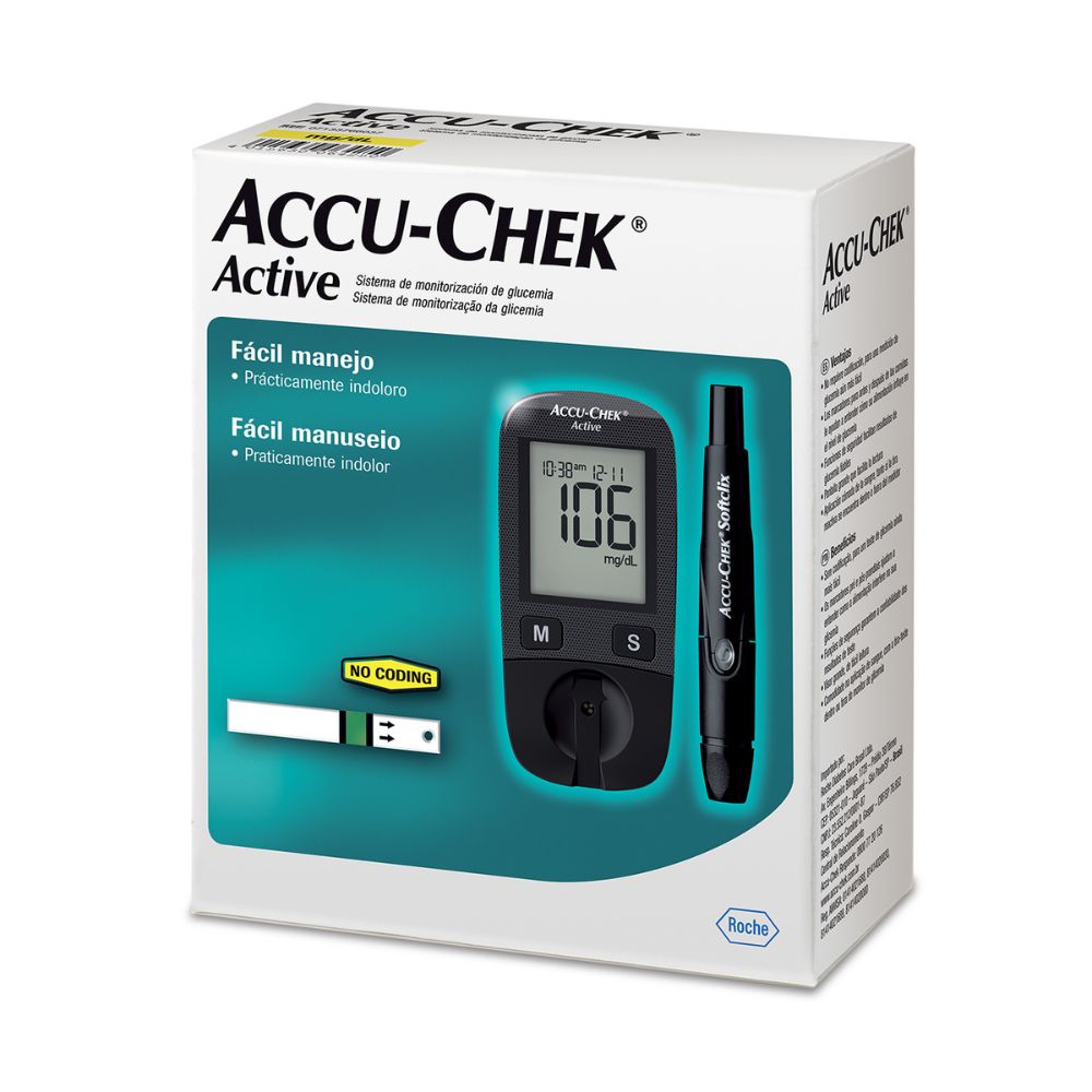 Encontraproduto.com.br - Kit Medidor de Glicose Accu-Chek Active Roche