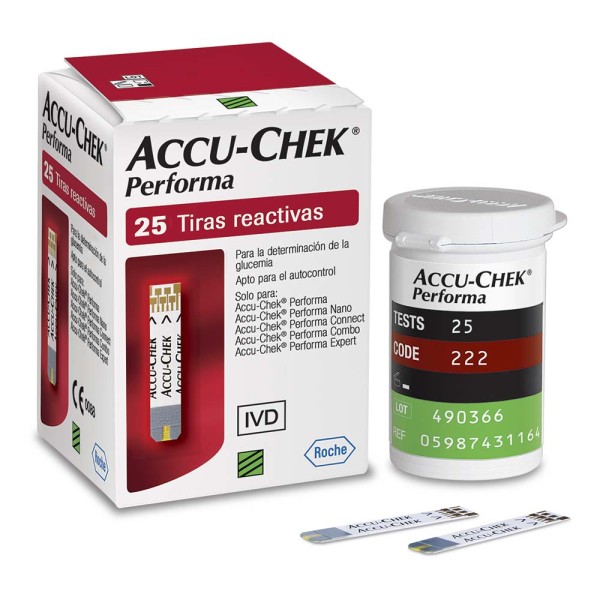 Encontraproduto.com.br - Tiras Accu-Chek Performa Roche C/ 25 Unidades