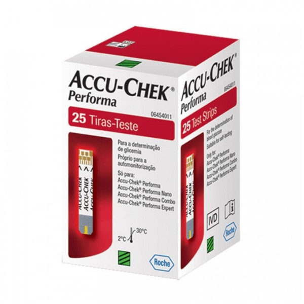 Encontraproduto.com.br - Tiras Accu-Chek Performa Roche C/ 25 Unidades