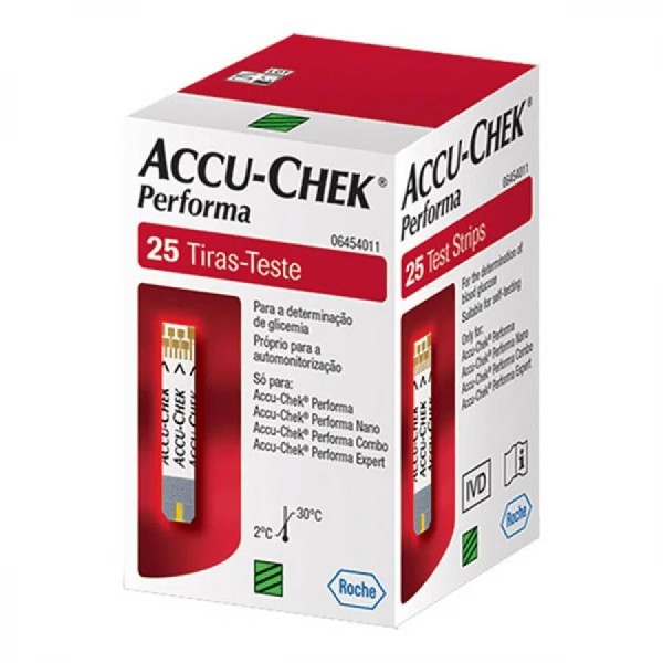 Encontraproduto.com.br - Tiras Accu-Chek Performa Roche C/ 25 Unidades