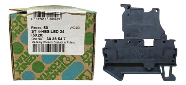 Encontraproduto.com.br - BORNE PORTA FUSIVEL ST 4-HESILED 24 (5X20) REF. 3036547 - PHOENIX