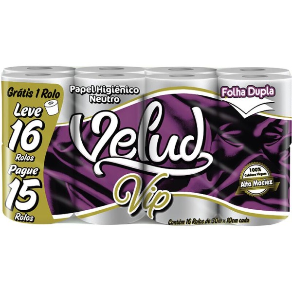 Encontraproduto.com.br - Papel Higiênico Velud Folha Dupla - 30m Pacote com 16 rolos