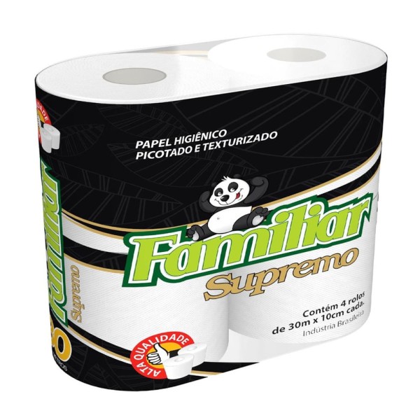 Encontraproduto.com.br - Papel Higiênico Supremo Familiar Folha Simples 30m c/ 4 Unid